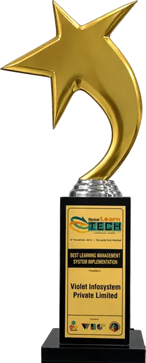 Best LMS Implementation trophy awarded to Violet InfoSystems at the Global Learn Tech Awards, 2014