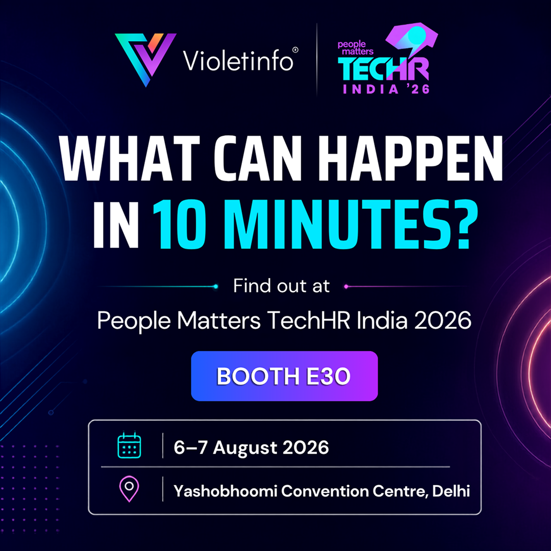 Violetinfo at People Matters TechHR India 2026 – Booth E30, 6–7 August, Yashobhoomi Convention Centre, Delhi